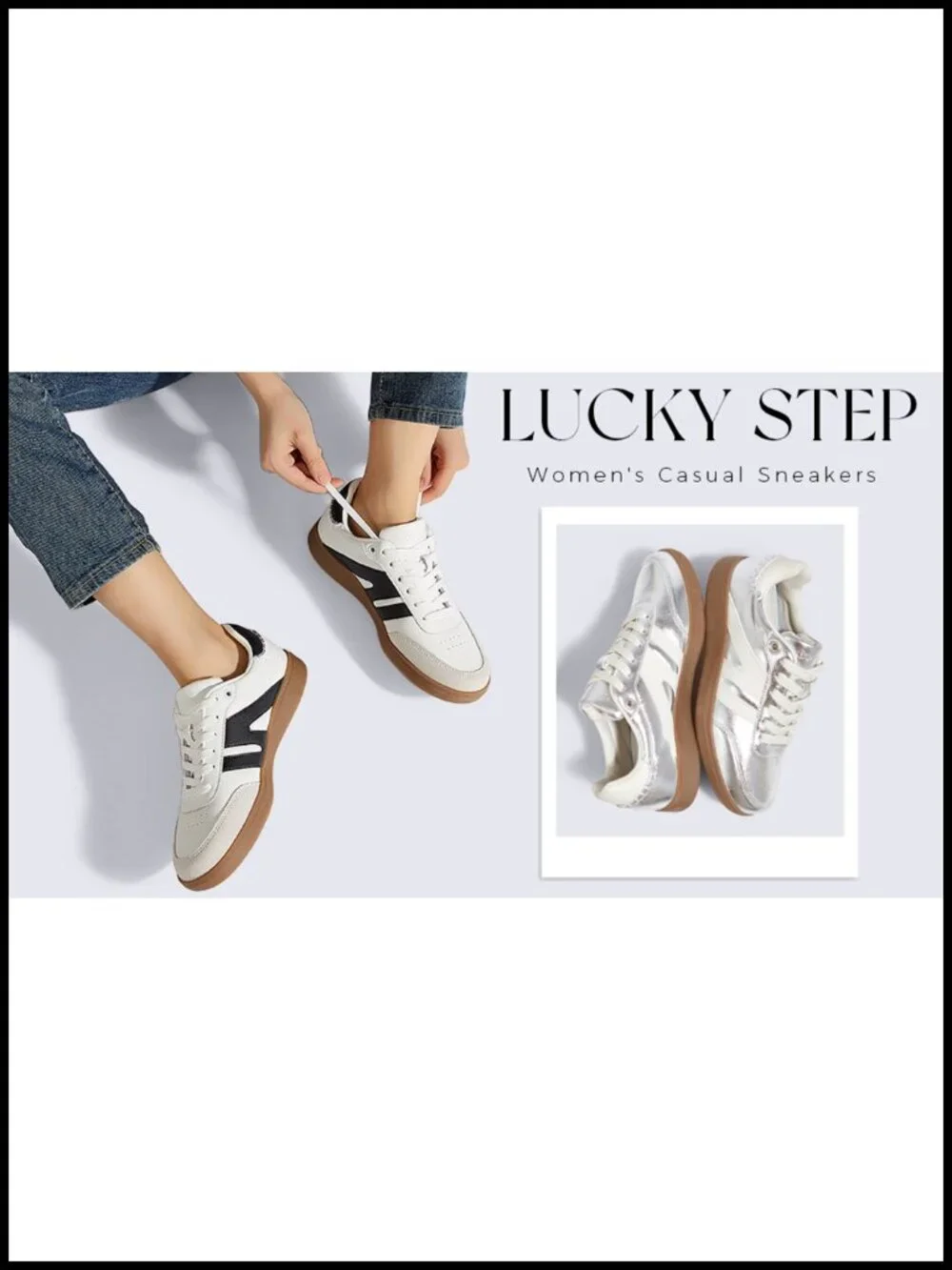 Women's Retro Sneakers Genuine Leather Casual Skate Shoe Anti Slip